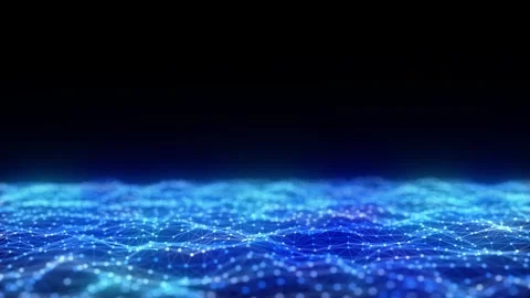 Abstract wave with moving particles on a colors background. Stock Footage 257312684