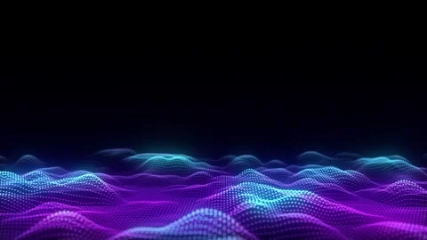 Abstract wave with moving particles on a colors background. Big data analytics. Stock Footage 257312889