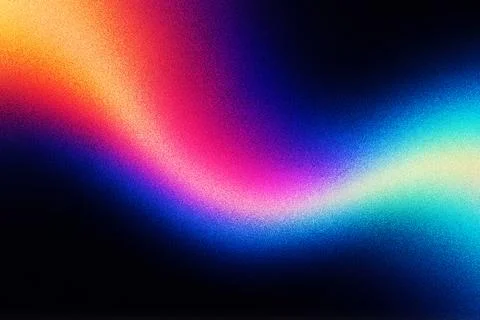 Abstract wave of multicolored gradient light on dark background Illustrazione stock