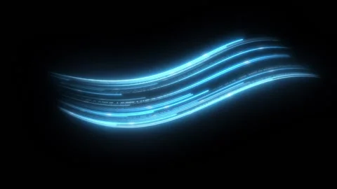 Abstract wave Neon Line Flow Loop Animation Background Stock Footage 223316845