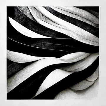 Abstract wave optical illusion beautiful black and white illustration Stock Illustration