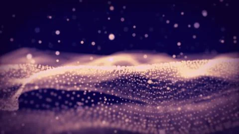 Abstract wave particle grid mesh background Stock Photos