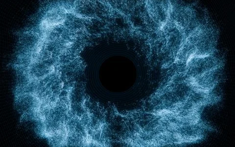 Abstract wave particles background, 3d rendering. Stockillustratie