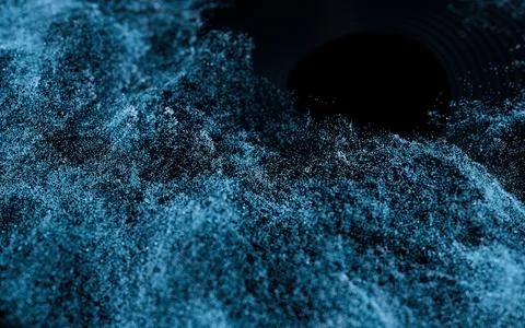 Abstract wave particles background, 3d rendering. Stock Illustration
