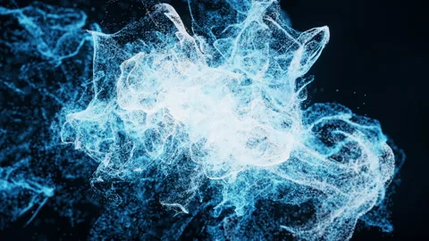Abstract wave particles, diffuse powder, 3d rendering. Video stock 224348992