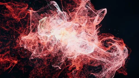 Abstract wave particles, diffuse powder, 3d rendering. Stock Footage 224350128