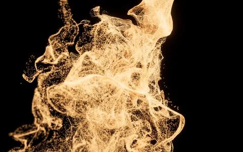 Abstract wave particles, diffuse powder, 3d rendering. Illustrazione stock