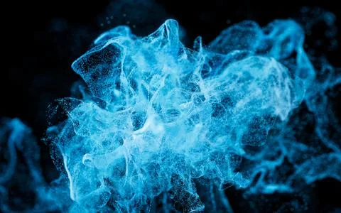 Abstract wave particles, diffuse powder, 3d rendering. Stock Illustration