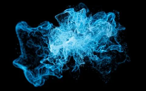 Abstract wave particles, diffuse powder, 3d rendering. Stock Illustration