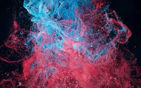 Abstract wave particles, diffuse powder, 3d rendering. Stock Illustration