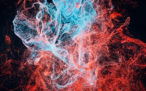 Abstract wave particles, diffuse powder, 3d rendering. Stock Illustration