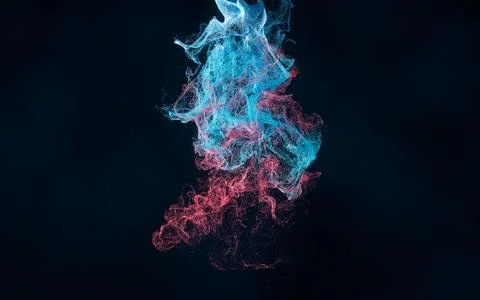 Abstract wave particles, diffuse powder, 3d rendering. 库存插图