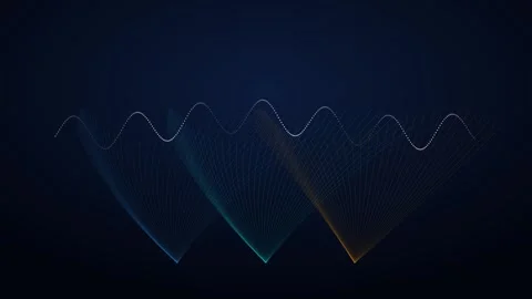 Abstract wave particles digital animation loop Stock Footage 344512433