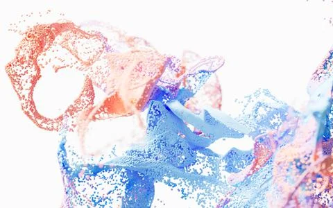 Abstract wave particles pattern, 3d rendering. Stock Illustration