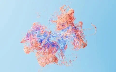 Abstract wave particles pattern, 3d rendering. Stock Illustration