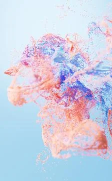 Abstract wave particles pattern, 3d rendering. Stock Illustration