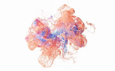 Abstract wave particles pattern, 3d rendering. Stock Illustration