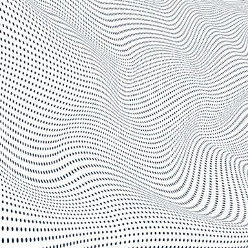 Abstract wave of particles. Surface of wave dots. Vector background Stock Illustration