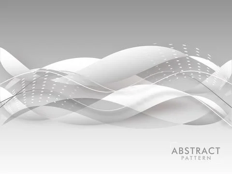 Abstract Wave Pattern Background in Grey Color. 스톡 일러스트