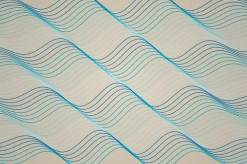 Abstract wave pattern with blue and beige lines Stock Illustration