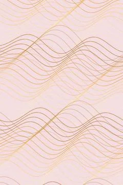 Abstract Wave Pattern in Blush and Gold イラスト素材