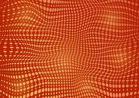 Abstract wave pattern of circles and ovals for texture, textiles, prints, and Illustrazione stock