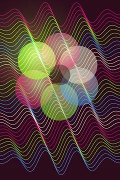 Abstract Wave Pattern with Circles Stock Illustration