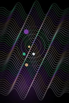 Abstract Wave Pattern with Circles Stock Illustration