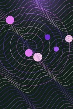 Abstract Wave Pattern with Circles Stock Illustration