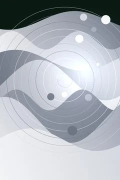 Abstract Wave Pattern with Circles Stock Illustration