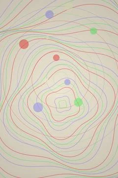 Abstract Wave Pattern with Circles Stock Illustration