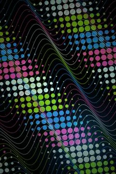Abstract Wave Pattern with Colorful Circles Stock Illustration