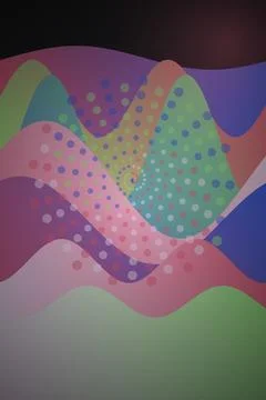 Abstract Wave Pattern with Colorful Dots Stock Photos