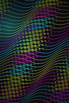 Abstract Wave Pattern with Colorful Dots Stock Photos