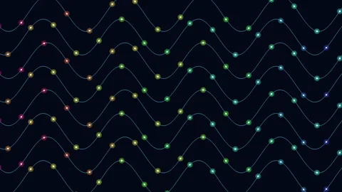 Abstract wave pattern colorful lines on dark background 스톡 동영상 292951697