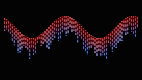Abstract wave pattern with digital glitch effect in dark background during .. Stock Footage 342522140