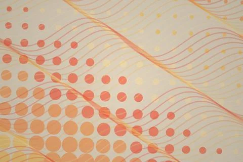Abstract wave pattern with dots and lines in warm tones Stockfoto's
