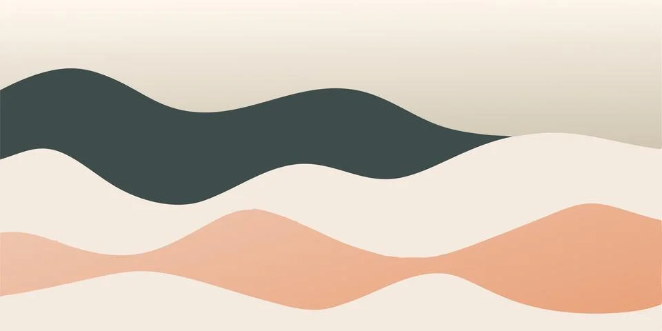 Abstract Wave Pattern Elegant Neutral Color Palette Design Element Illustrazione stock