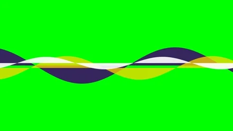Abstract wave pattern featuring flowing white and yellow curves on green Stock Footage 340903292