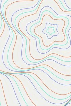 Abstract Wave Pattern with Floral Element イラスト素材
