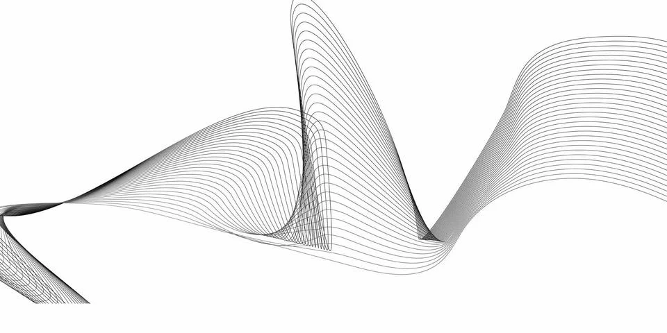 Abstract wave pattern flowing gracefully across a clean white background in.. Stock Illustration