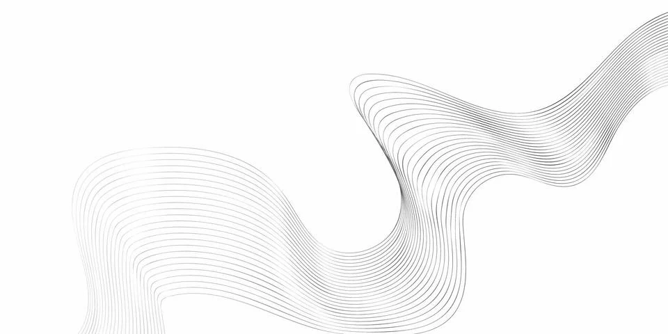 Abstract wave pattern flowing smoothly in minimalist design with clean whit.. Stock Illustration