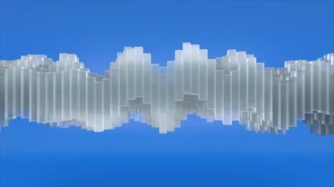 Abstract wave pattern forming from frosted glass cubes 스톡 일러스트