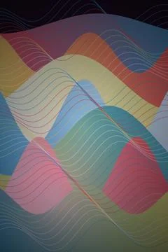 Abstract Wave Pattern with Geometric Shapes Stock Illustration