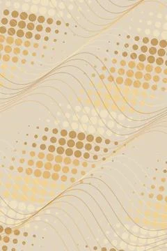 Abstract Wave Pattern with Gold Dots Stock Photos