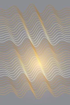 Abstract Wave Pattern with Gold Lines Stock Photos
