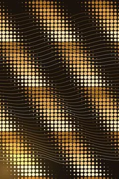 Abstract Wave Pattern with Golden Circles Stock Photos