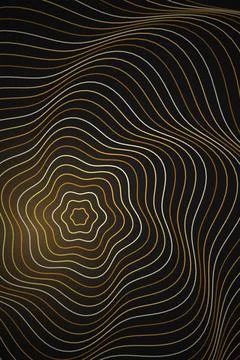 Abstract Wave Pattern with Golden Lines 스톡 사진