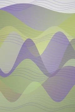 Abstract Wave Pattern in Muted Greens and Purples Stock Photos