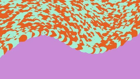 Abstract wave pattern with orange and light blue shapes Illustrazione stock